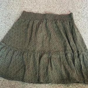 Green and Black Polka Dot Skirt from Loft